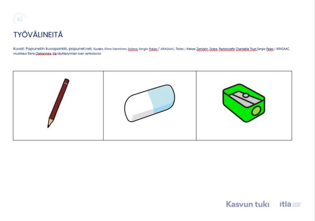 TYövälineitä etusivu. 